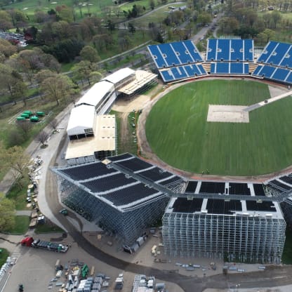 Drone shot of Nassau County International Stadium