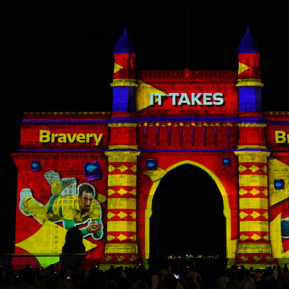 Gateway of India in Mumbai lights up to celebrate Diwali and the greatest cricket World Cup