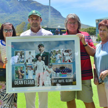 What a special moment for the Elgar family on his final day of international cricket