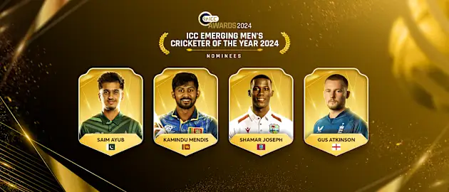 ICC Awards 2024 - Emerging Men's Cricketer of the Year - Nominees 21x9