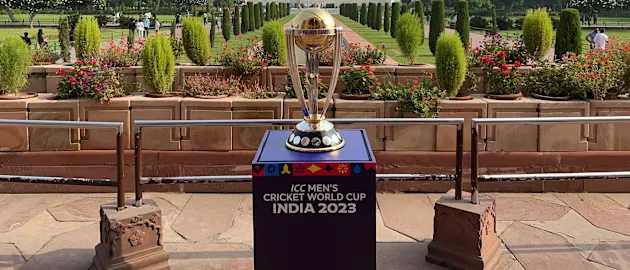 The ICC Men's CWC 2023 Trophy Tour in Agra (Taj Mahal)