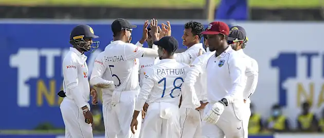 SL v WI, day two report