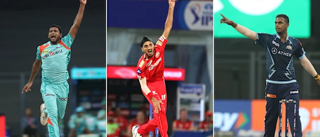 Dinesh Karthik's top pace bowlers in IPL 2022 – Mohsin Khan (Lucknow Super Giants), Arshdeep Singh (Punjab Kings), Yash Dayal (Gujarat Titans)