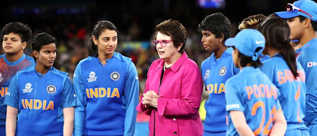 Billie Jean King at the T20 World Cup final.