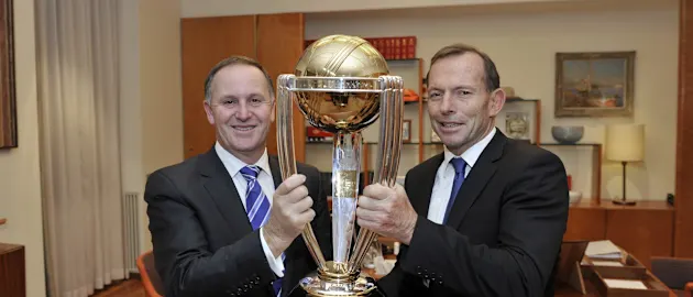 56029 PM Abbott and PM Key and Cricket World Cup