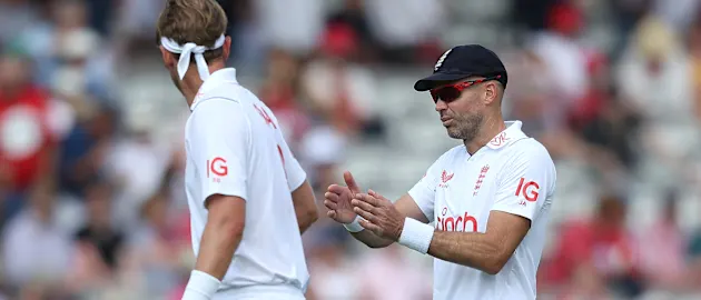 James Anderson was on hand to welcome Stuart Broad into the exclusive club.