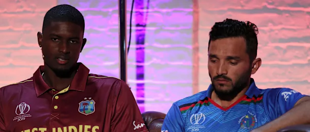 Jason Holder and Gulbadin Naib, ICC Captain's Media Day, May 23 2019