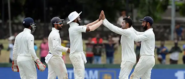 Ravindra Jadeja celebrates