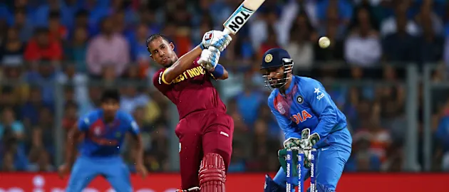 Simmons in action against India at 2016 T20 World Cup