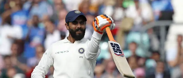 Jadeja celebrated fifty with a familiar flourish
