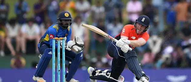 Eoin Morgan bats against Sri Lanka in 2nd ODI in Dambulla