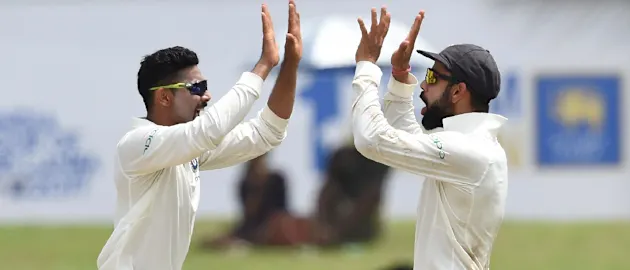 Ravindra Jadeja struck twice early to further Sri Lanka's woes.