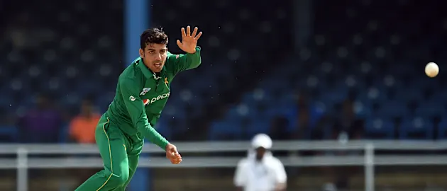Shadab Khan in action