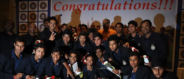 India team after their successful 2012 Under 19 CWC campaign
