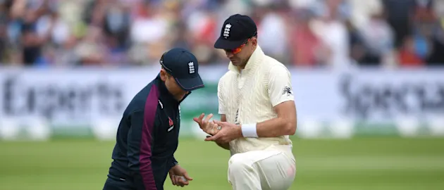Anderson was forced to leave the field after having bowled only four overs in the first session of the first Ashes Test at Edgbaston