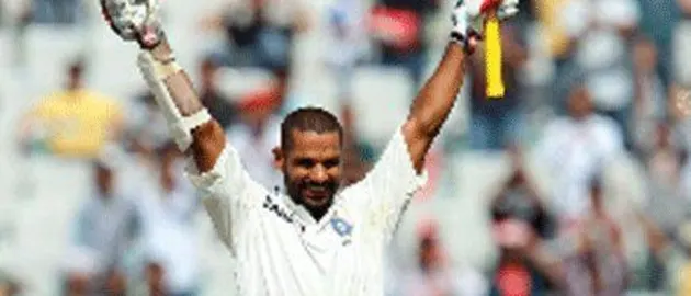43722 Dhawan slams record Test hundred