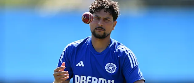 Kuldeep Yadav in a net session at Edgbaston