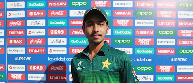 Mohammad Huraira of Pakistan pictured with the 'Player of the Match' award after the ICC U19 Cricket World Super League Quarter Final match between Afghanistan and Pakistan at Willowmoore Park on January 31, 2020 in Benoni, South Africa.