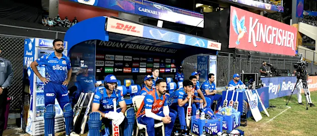 Winless Mumbai Indian's dugout during the match against Lucknow Super Giants