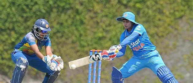 Mithali Raj batting against SL Women