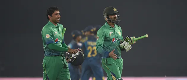 Iftikhar Ahmed (left) played his last ODI in November 2015 against England