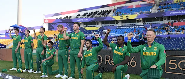 South Africa ahead of the ICC Men's T20 World Cup match against Australia