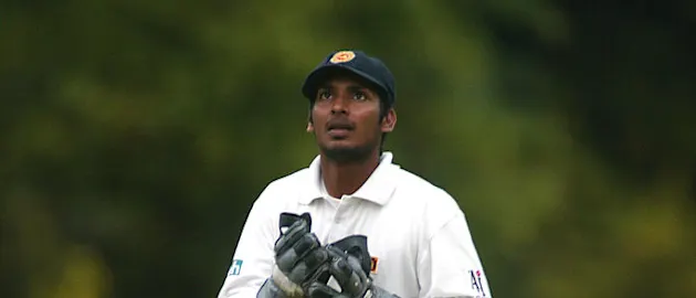 A young Kumar Sangakkara kept wicket for Sri Lanka versus MCC at Chesterfield in 2002