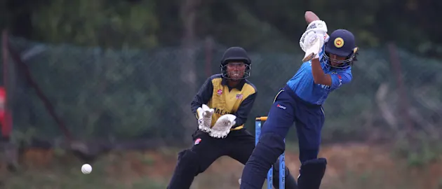 HARSHITHA MADHAVI of Sri Lanka in action