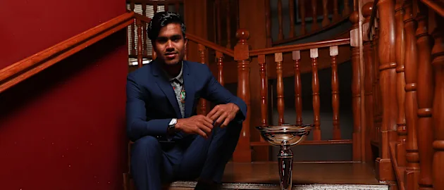 Mohammad Akbar Ali of Bangladesh pictured during the Winning Captain's Photocall at the JB Marks Oval on February 10, 2020 in Potchefstroom, South Africa.