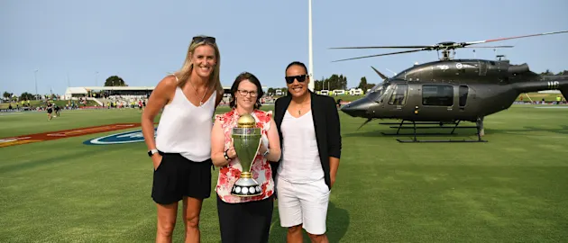Tauranga’s Bay Oval in New Zealand rolled out the welcome carpet for three of the country’s top sporting heroes on 2 February - Emily Drumm, Leana de Bruin and Honey Hireme-Smiler.