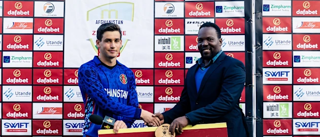 Noor Ahmad won the Player of the Match award on his international debut (Picture courtesy: Afghanistan Cricket Board)
