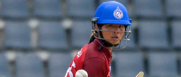 Thailand's Naruemol Chaiwai plays a shot during the women's Asia Cup semi-final cricket match between India and Thailand 1920x1080