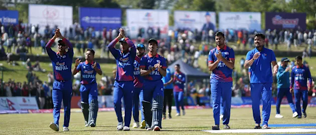Action from the ICC T20 World Cup Asia Qualifier Final