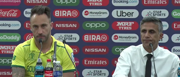 South-Africa-captain-Faf-du-Plessis-and-South-Africa Manager-Dr.-Mohammed-Moosajee-Post-Match-PC-02JUN19_Moment