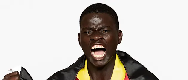 Uganda's Baby Cranes in the country's unique mix of red and yellow