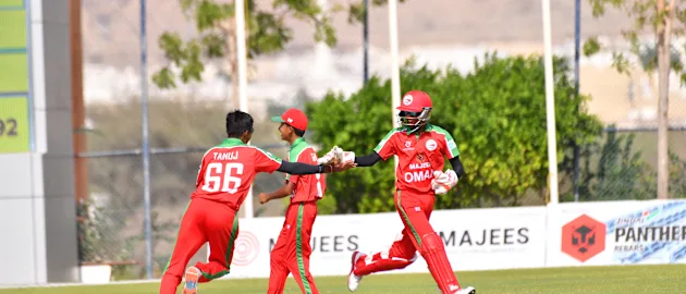 Oman bowled out Bahrain out for 92, winning the game by 86 runs