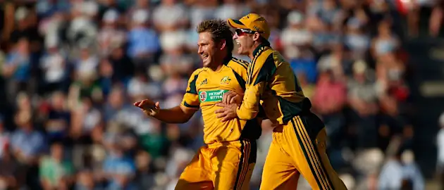 Ryan Harris and Mike Hussey