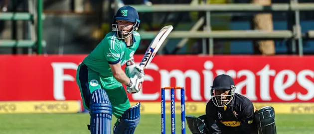 Ireland captain William Porterfield in action during a Group A World Cup Qualifier cricket match between Papua New Guinea and Ireland at Harare Sports Club, March 6 2018 (©ICC).