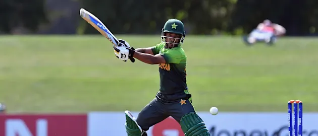 Ali Zaryab of Pakistan plays a cut shot