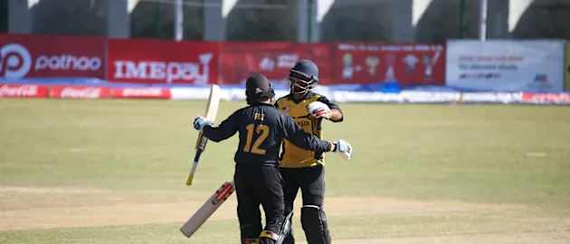 Action from the ICC T20 World Cup Asia Qualifier Final