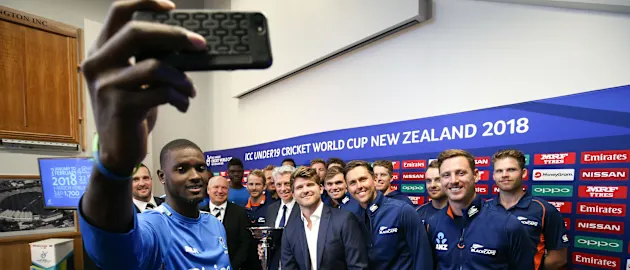 Windies players at launch of the ICC U19 Cricket World Cup 2018 in Wellington.