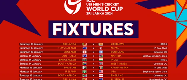 ICC U19 Men's Cricket World Cup 2024 Fixtures