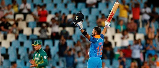 Kohli celebrates his 35th ODI century