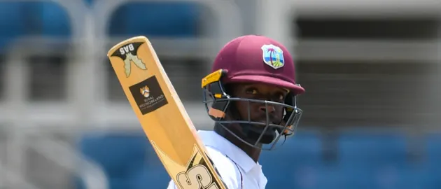 Sharmarh Brooks' maiden half-century held up India for a time