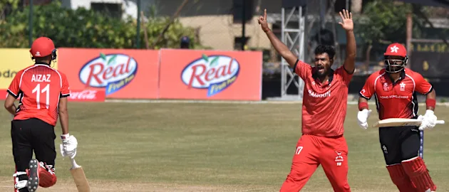Action from the ICC T20 World Cup Asia Qualifier Final