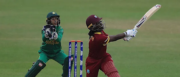 Deandra Dottin scored a 76-ball 104*, including 12 fours and three sixes, which powered West Indies to an imposing 285/4 in 50 overs.
