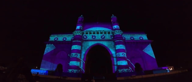 Gateway of India in Mumbai lights up to celebrate Diwali and the greatest cricket World Cup