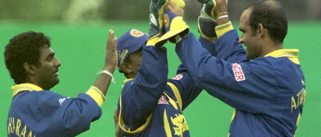 65072 Celebration for the Sri Lanka team as Muthiah Mura