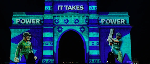Gateway of India in Mumbai lights up to celebrate Diwali and the greatest cricket World Cup