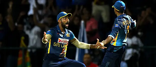 Sri Lanka celebrate victory